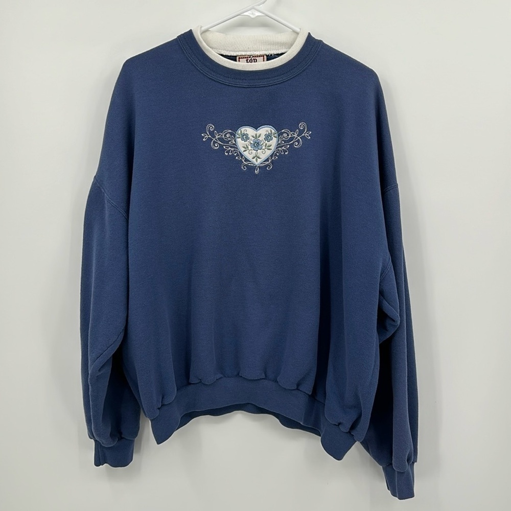 Top Stitch Vintage Embroidered Crew Neck Sweatshirt Women’s Size X Large